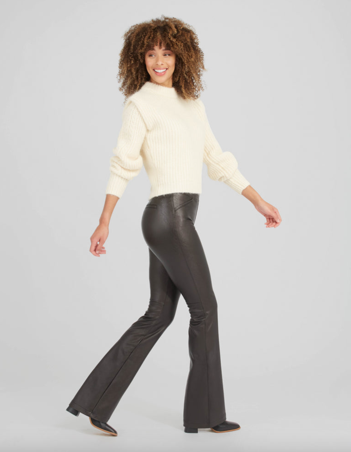 Leather Like Flare Pant