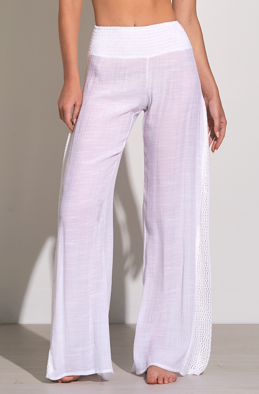 Crochet Pants-White- Final Sale