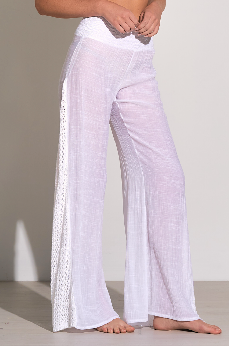 Crochet Pants-White- Final Sale