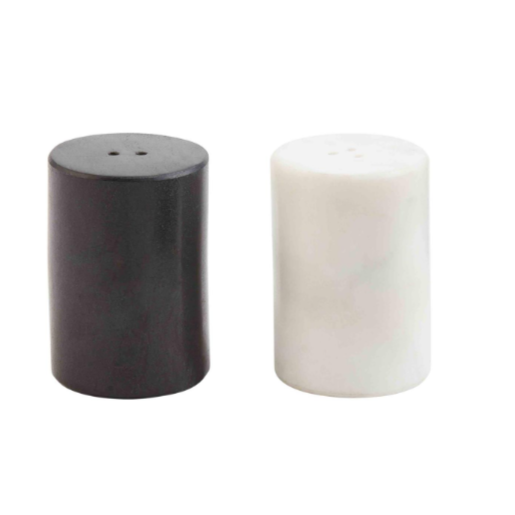 Black and White Marble Salt & Pepper Shakers