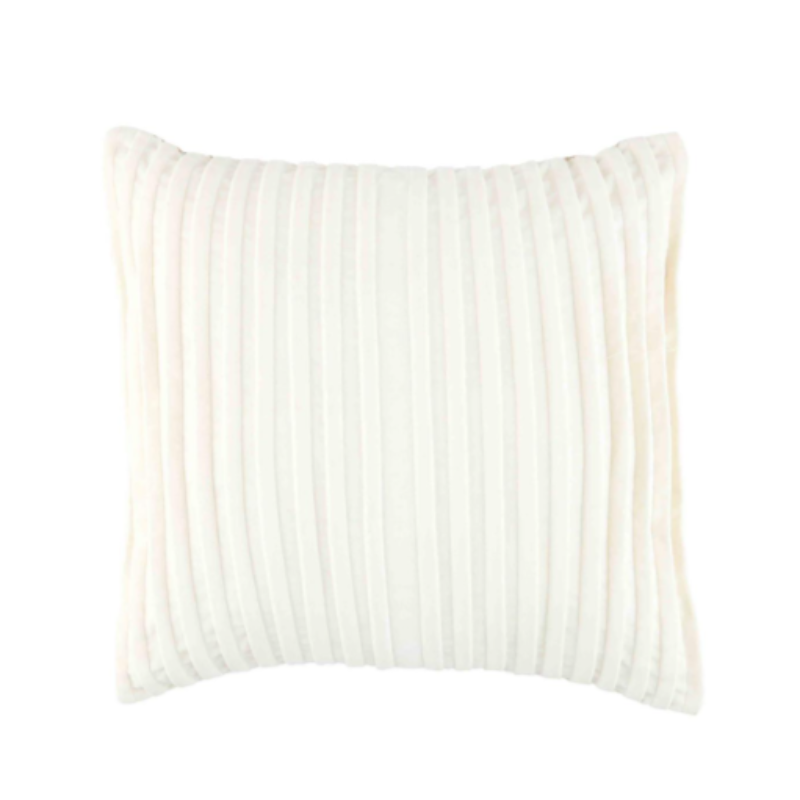 Ivory Velvet Pleated Pillow (2 Sizes)