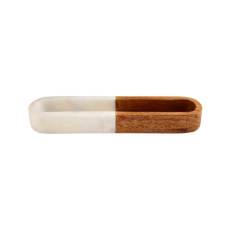 Marble & Wood Cracker Dish (2 Styles)