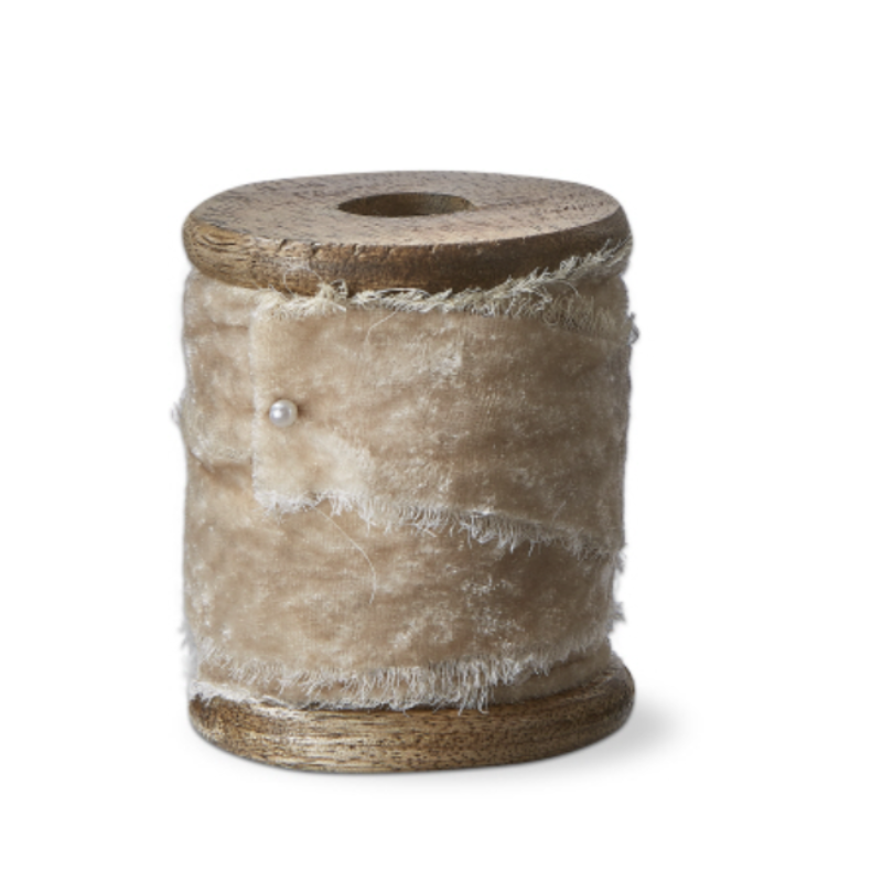 Ivory Velvet Ribbon Spool - 5yd