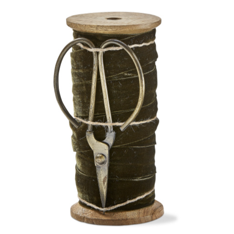Green Velvet Ribbon Spool - 5yd