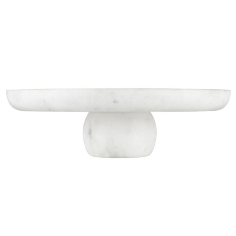 12" Round Marble Pedestal Tray