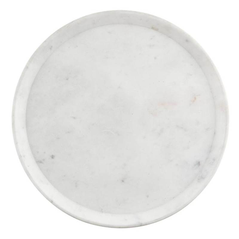 12" Round Marble Pedestal Tray