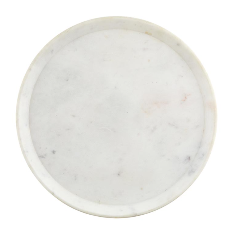 10" Round Marble Pedestal Tray