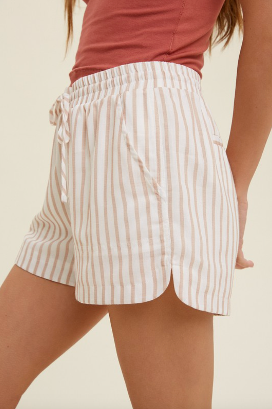 Piper Shorts-Ivory/Taupe