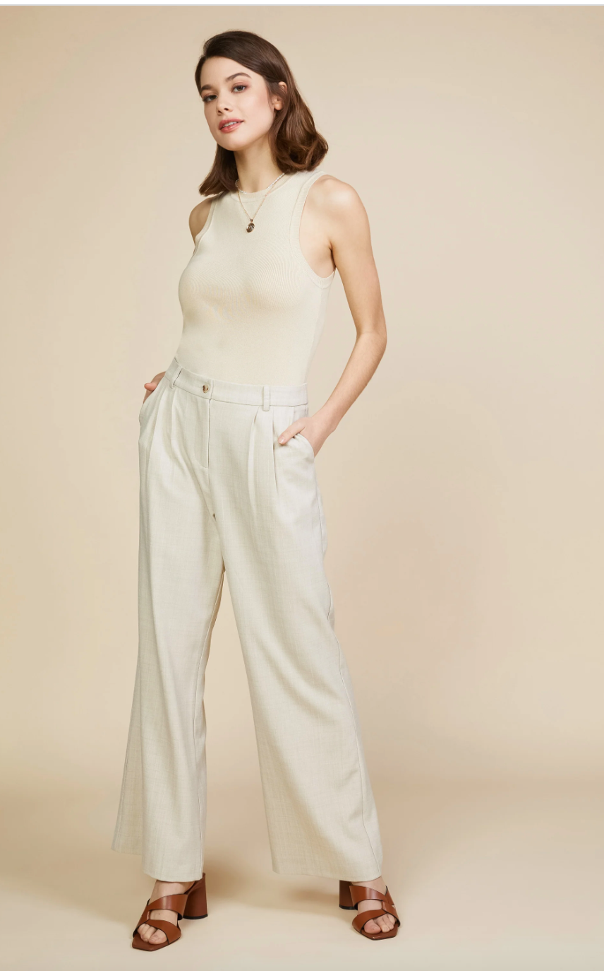 Melange Trouser-Beige-Final Sale