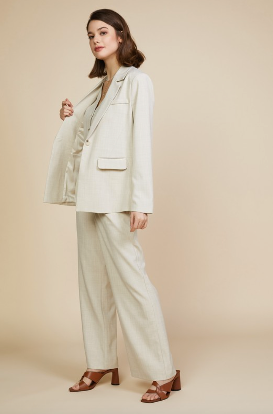 Melange Trouser-Beige-Final Sale