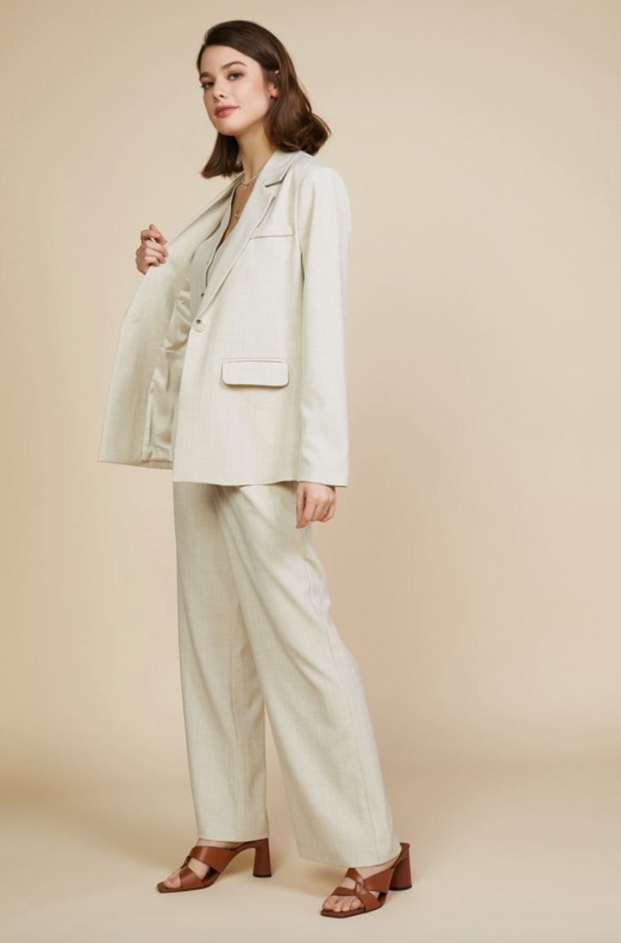 Melange Trouser-Beige