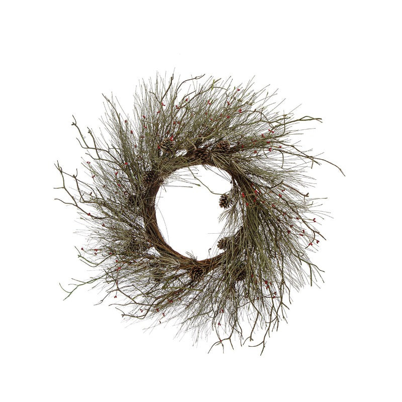 Pine Wreath with Berry Twigs - 40"