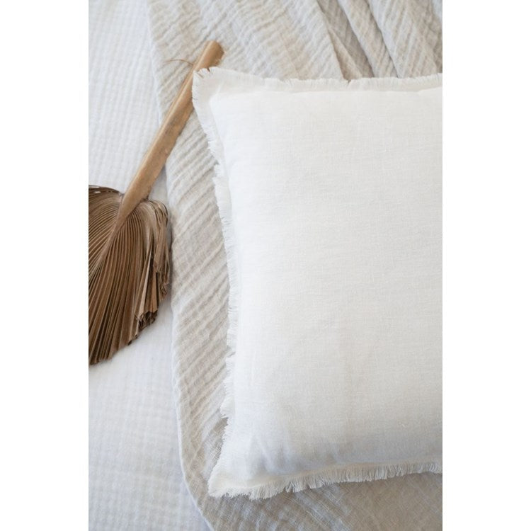 Soft White Linen Pillow 20x20