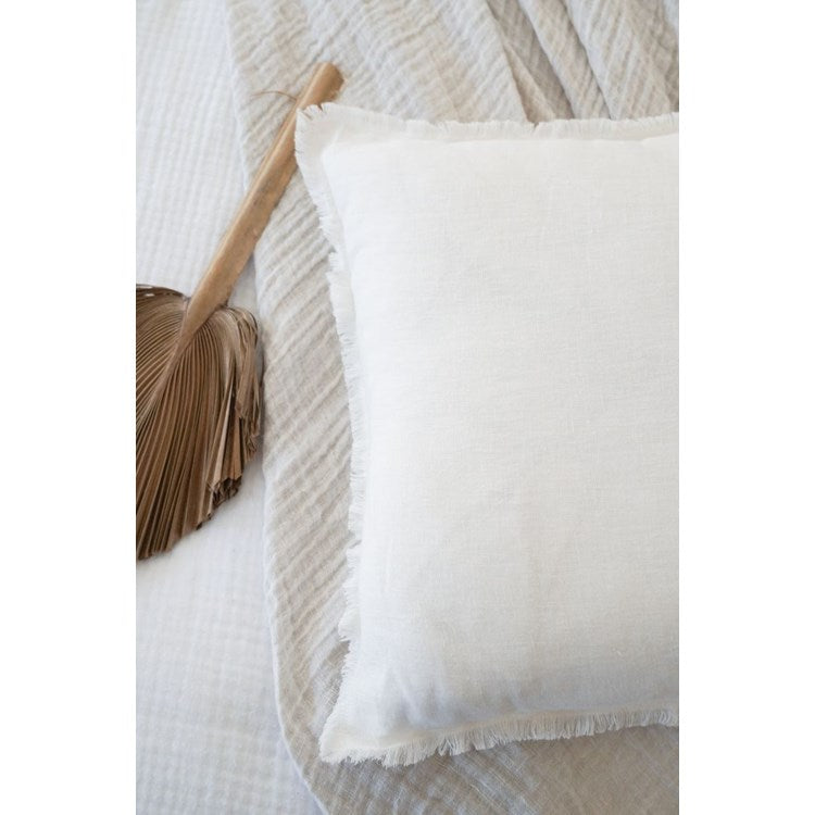 Soft White Linen Pillow 20x20