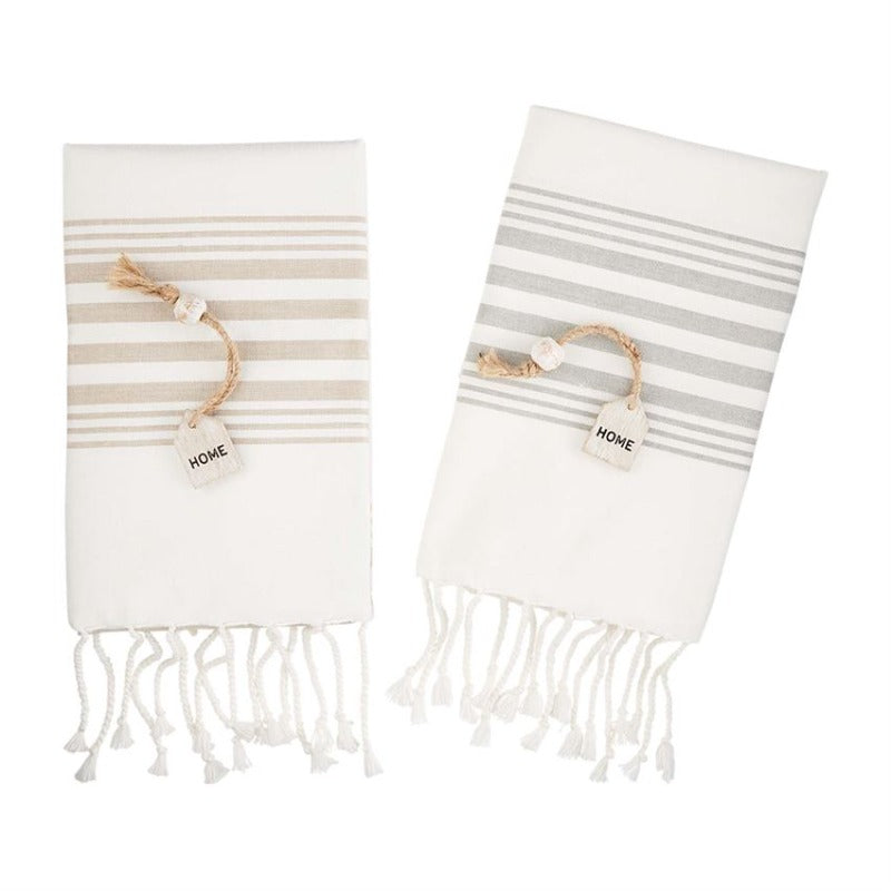 Striped Trim Hand Towel