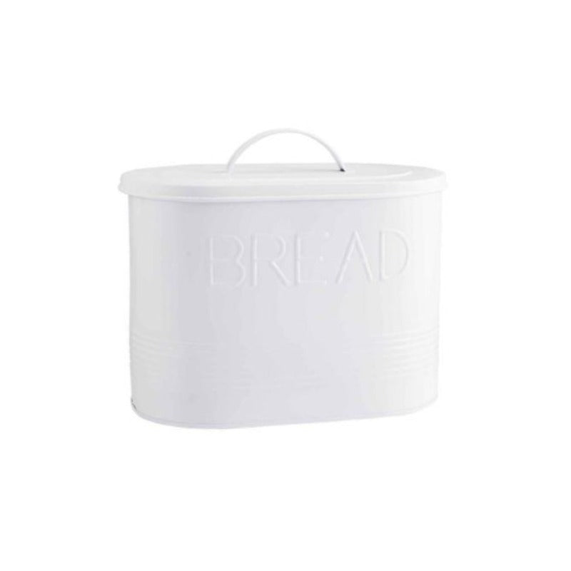 White Tin Bread Box