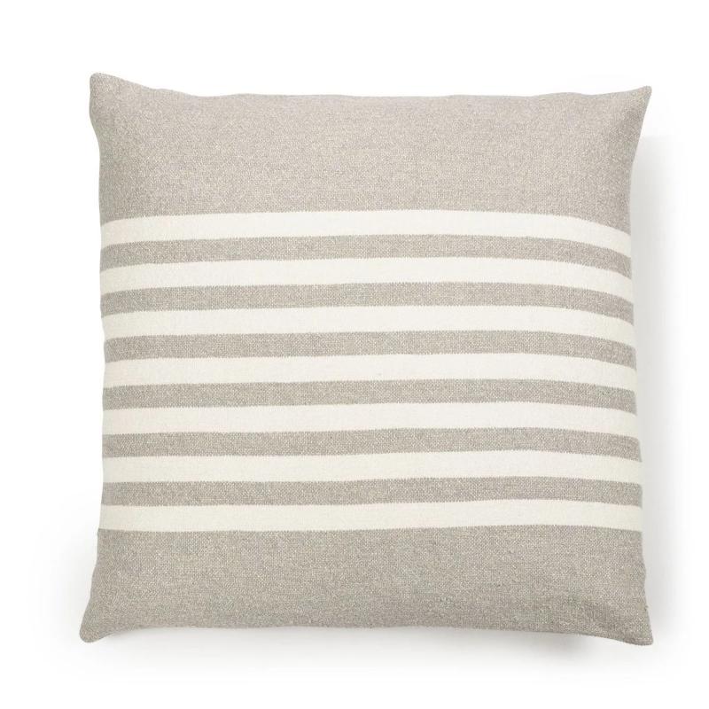 Flax & Oyster Stripe Linen Blend Pillow