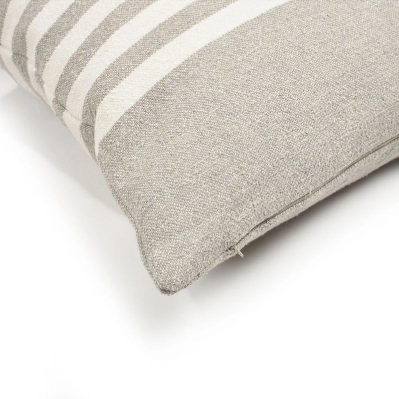 Flax & Oyster Stripe Linen Blend Pillow