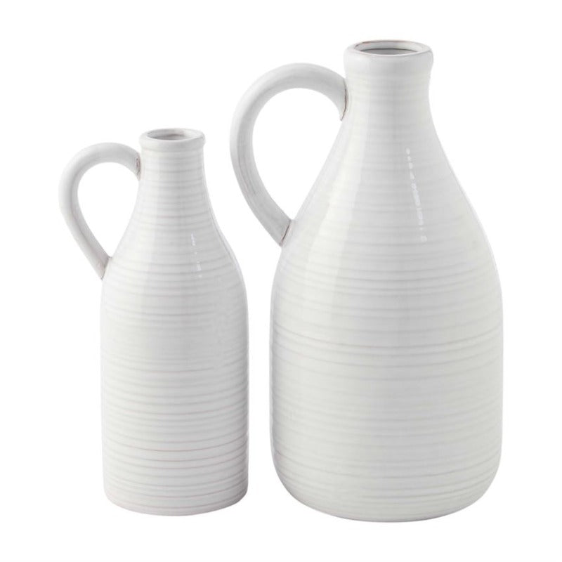 Ribbed Milk Jug Vase (2 Sizes)