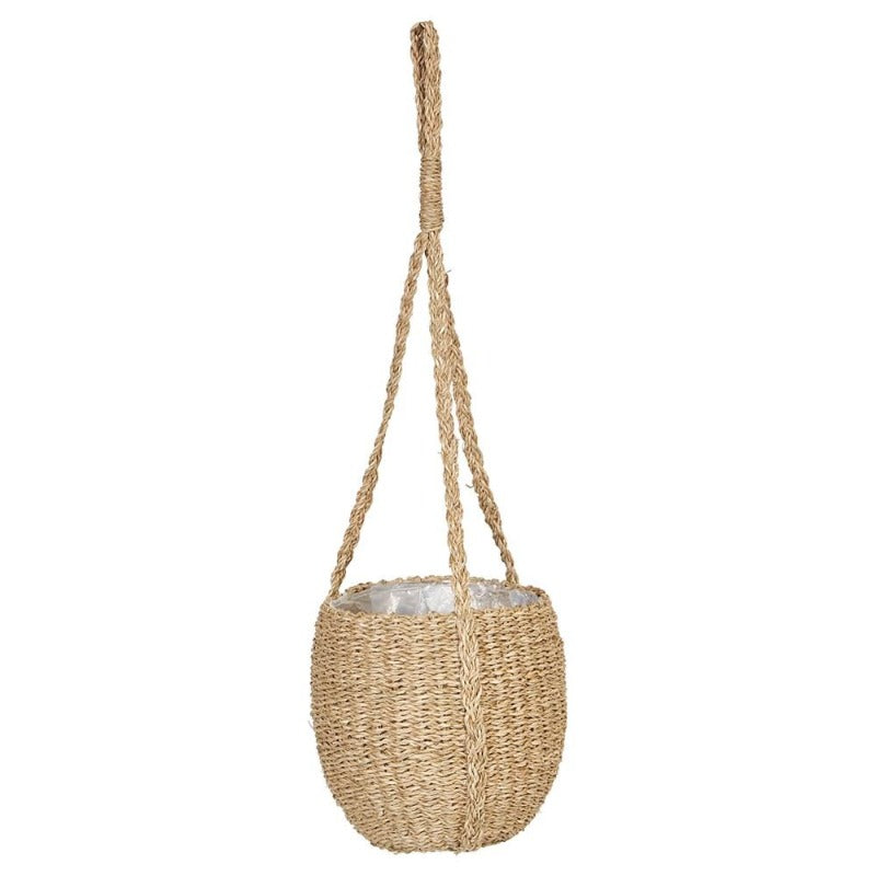 Hanging Seagrass Basket Planter - 8" Round x 7"H