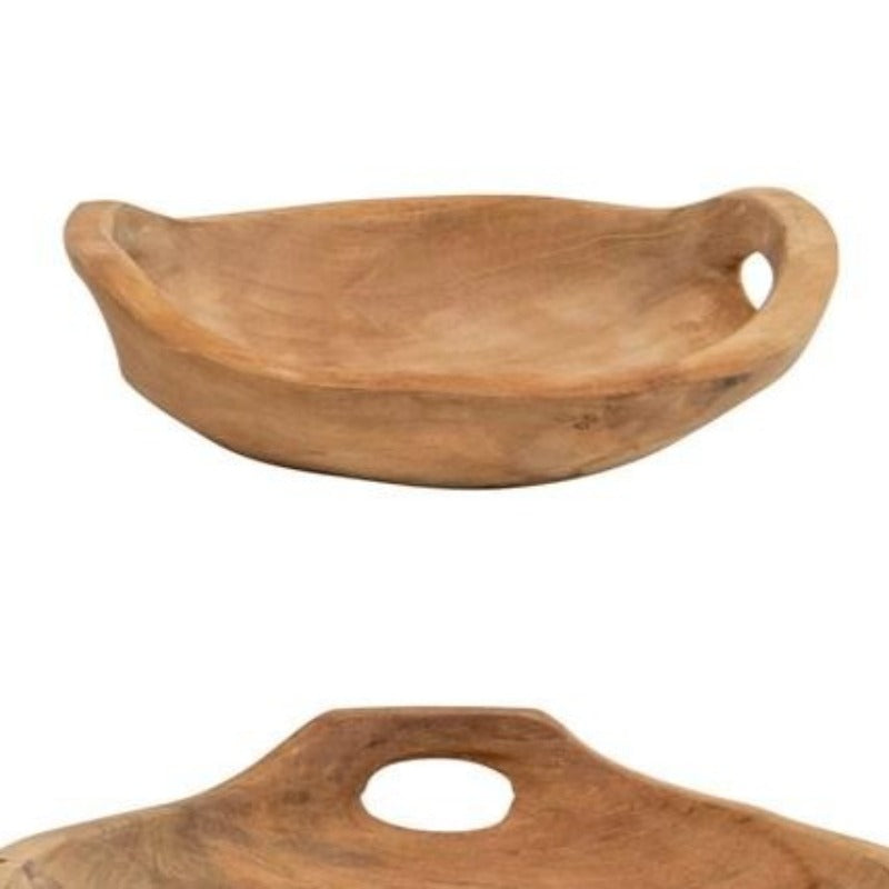 Teak Wood Bowl with Handles (3 Sizes)