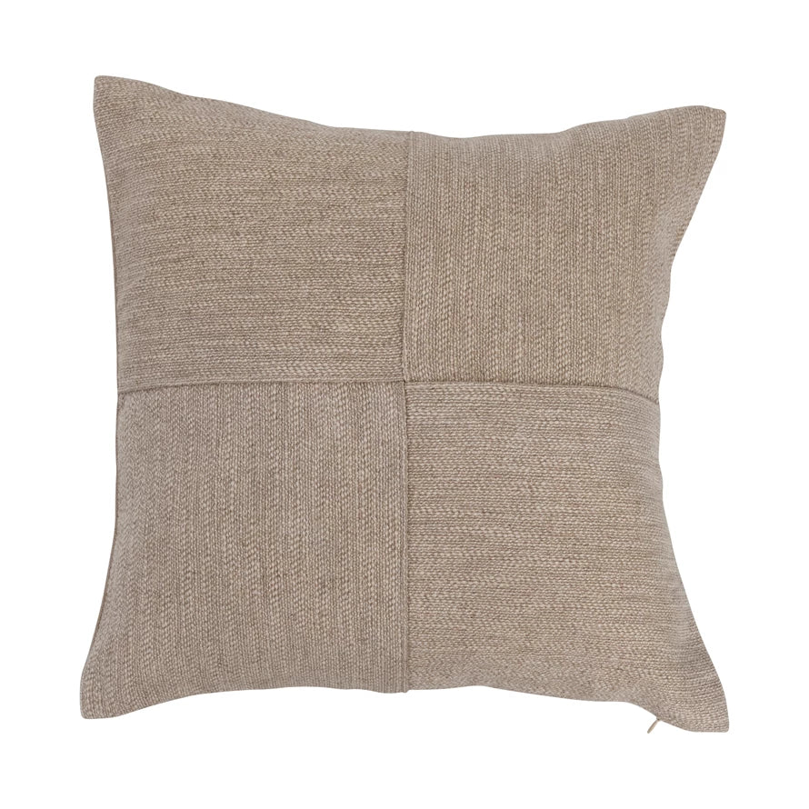 Pieced Linen-Woven Pillow
