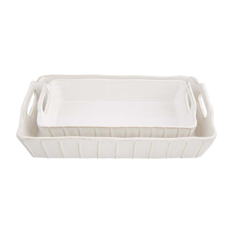 White Ribbed Baking Dish (2 Sizes)