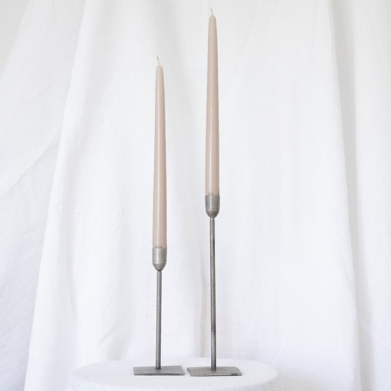 Oatmeal Taper Candles - Set of 2