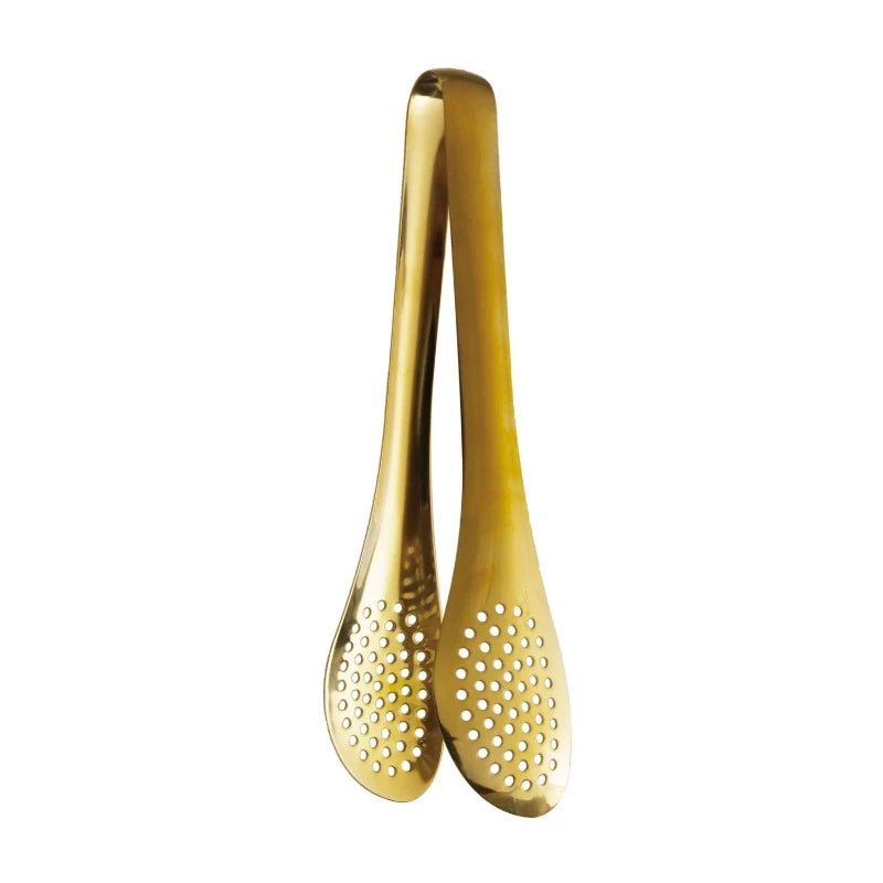 Gold Finish Slotted Tongs