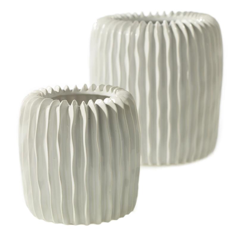 Haven Pleated Ceramic Vase