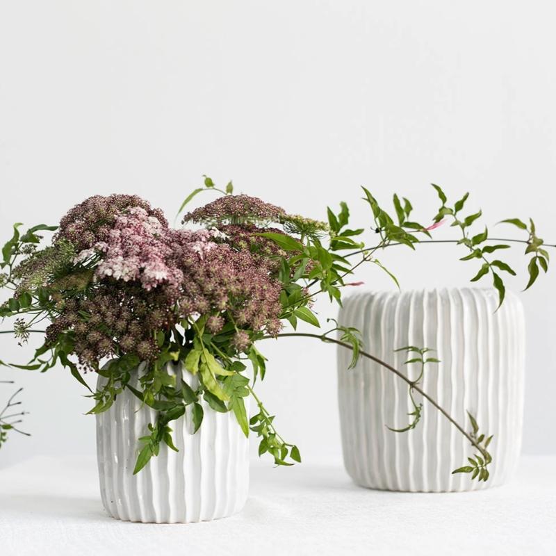 Haven Pleated Ceramic Vase