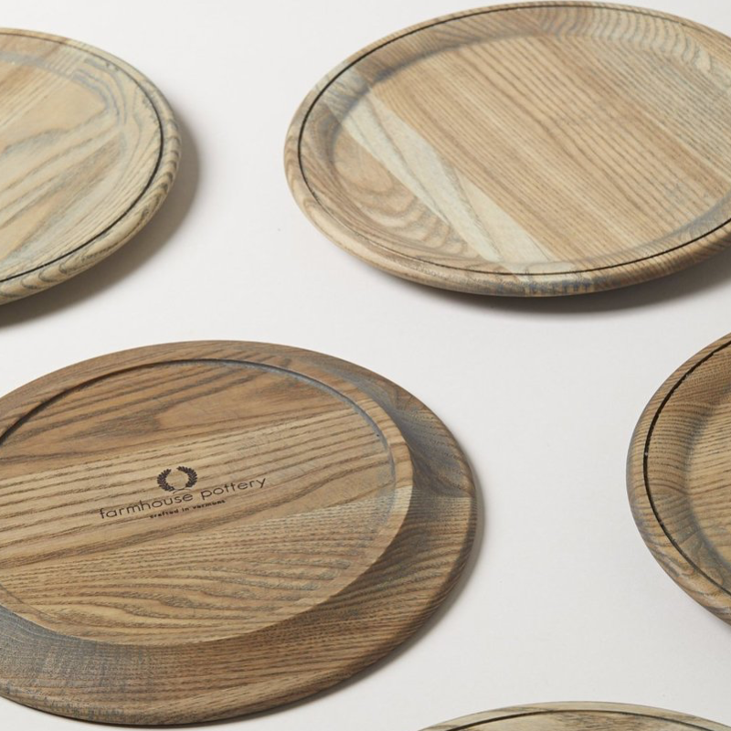 Farmhouse Grey Wooden Crafted Plate
