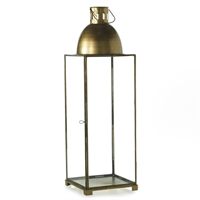 Gold Dome Glass and Brass Tall Lantern (Available in 2 Sizes)- DS Only