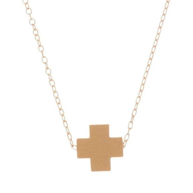 16" Necklace Gold - Signature Cross (4 Colors)