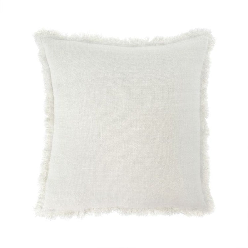 Ivory Frayed Edge Pillow -20x20