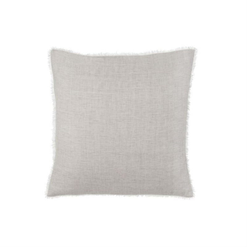 Grey Stripe Linen Pillow 24x24