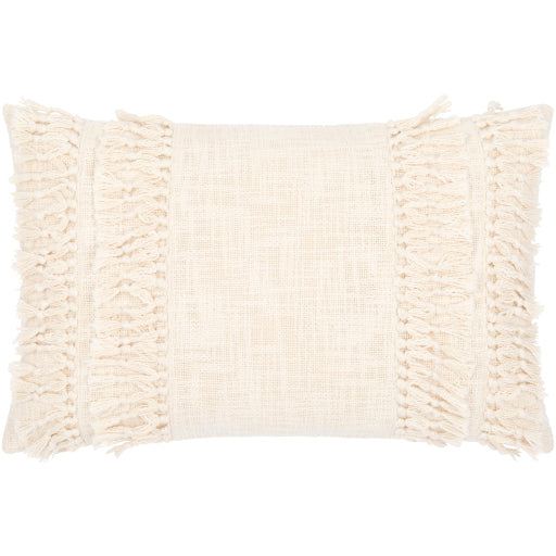 Cream Tassel Lumbar Pillow -14"x22"