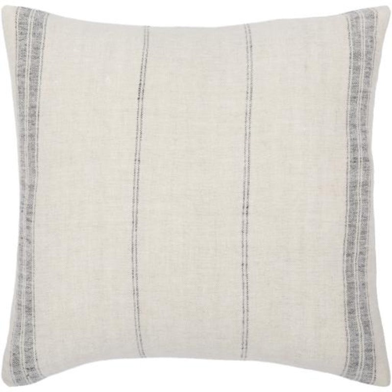 Ivory & Black Striped Linen Pillow (2 Sizes)