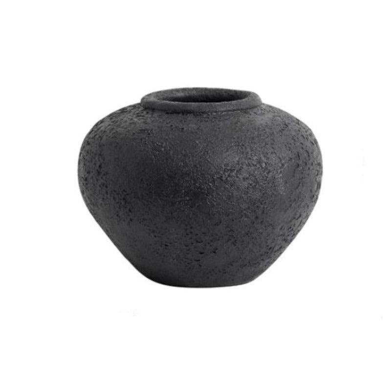 Black Terracotta Vase - 7"