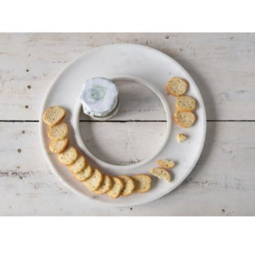Round Marble Cracker Dish
