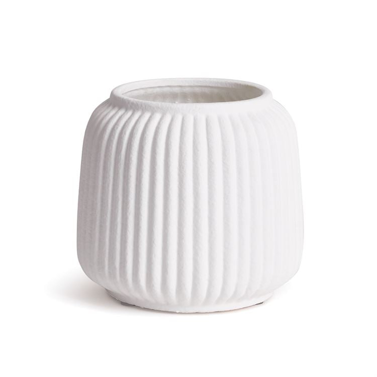 Ribbed Mila Cachepot- White