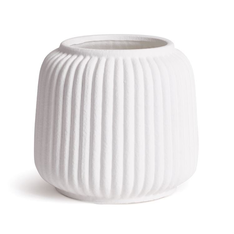 Ribbed Mila Cachepot- White