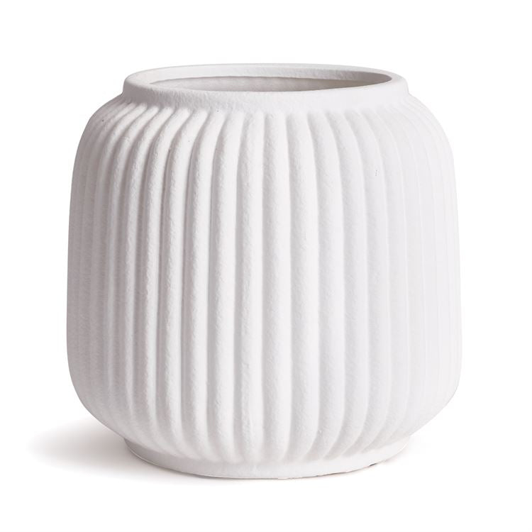 Ribbed Mila Cachepot- White