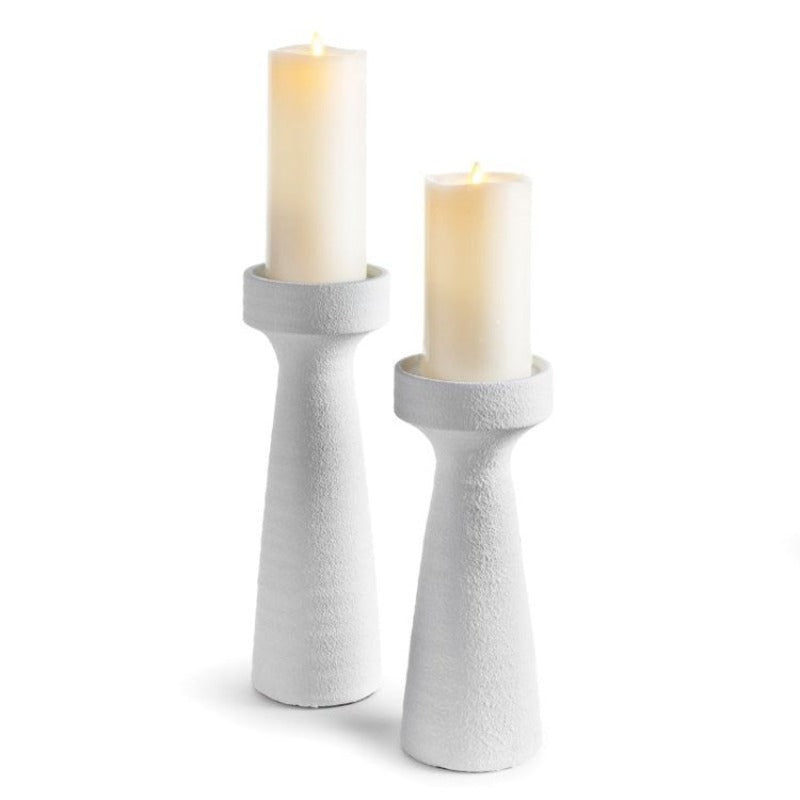 White Matte Candlesticks (2 Sizes)