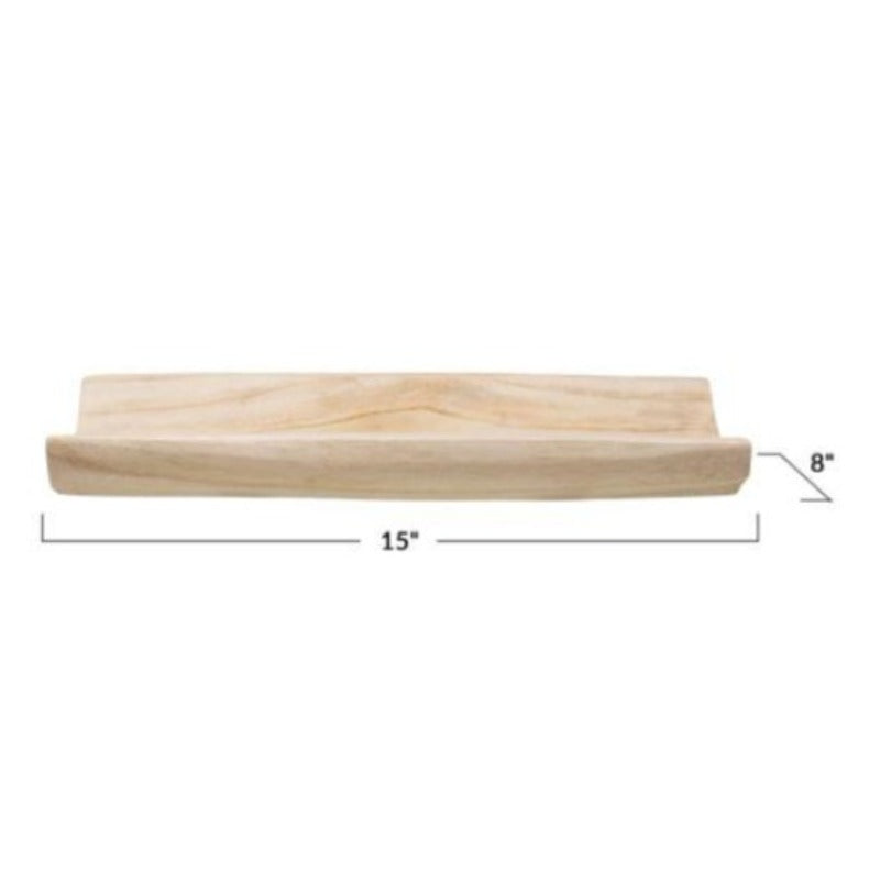 Curved Paulownia Wood Tray