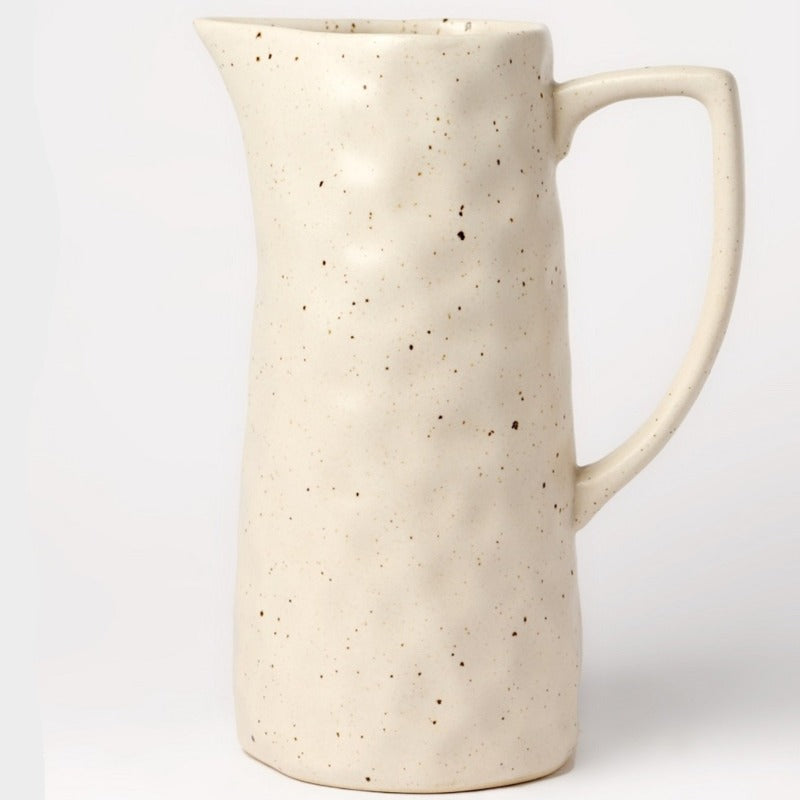 10" Textured Cream Speckled Pitcher