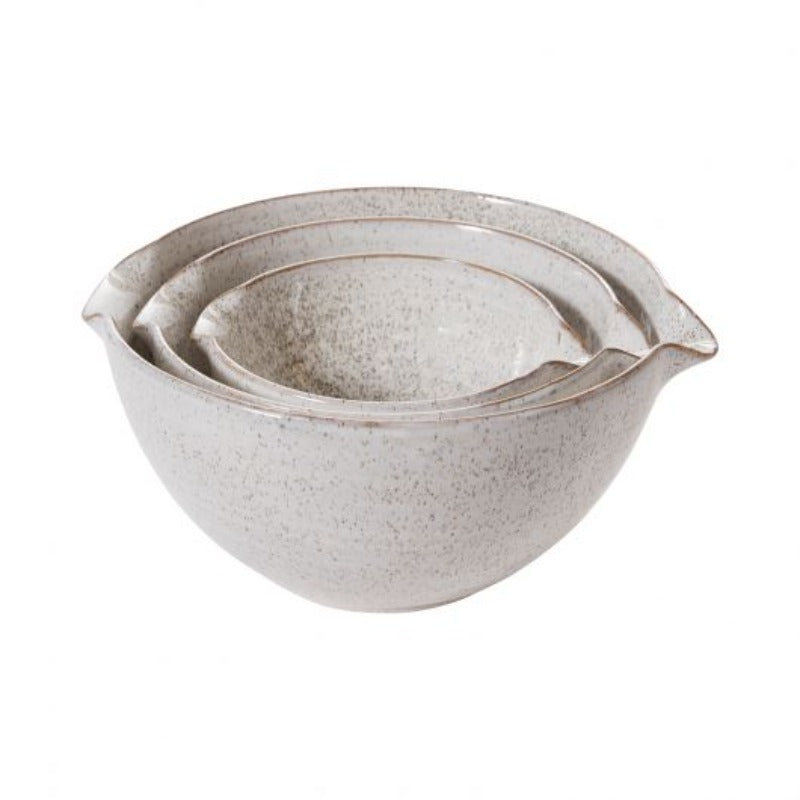 White Glazed Mixing Bowls (Set of 3)