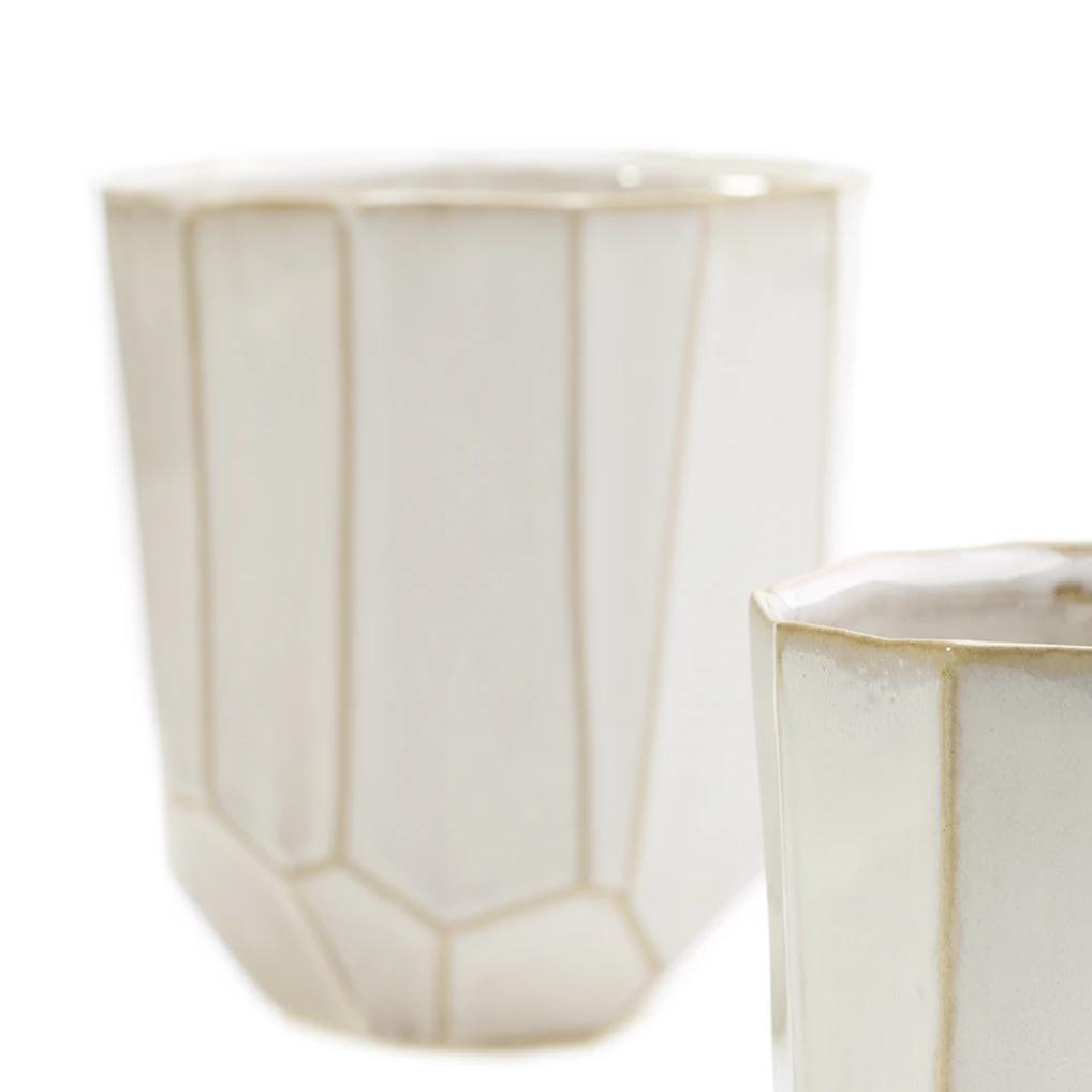 Geometric Cream Vase