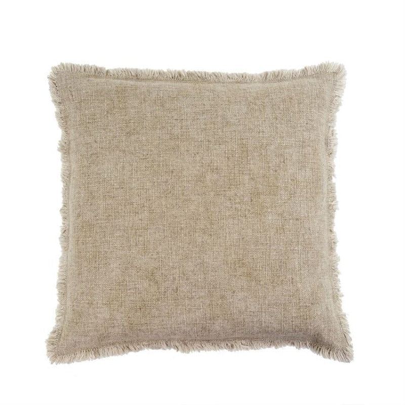 Natural Frayed Edge Pillow 20x20