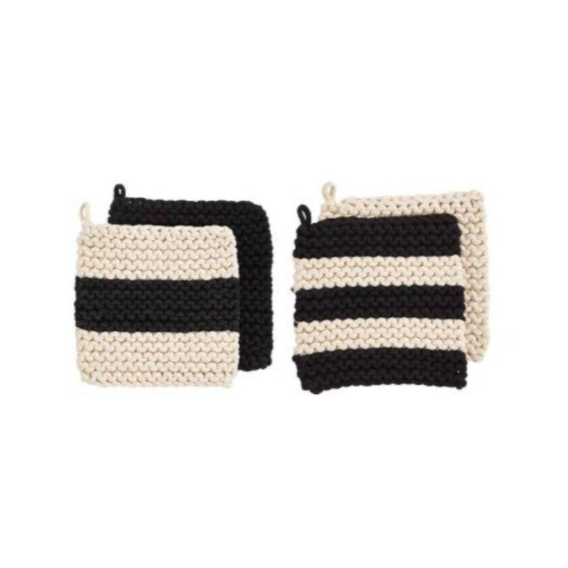 Striped Crochet Pot Holders (2 Styles)